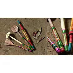 Rasoi | Handmade Wooden Utensils - Kutch Lacquer Ladles (Set of Four) - 6