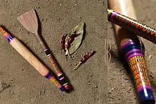 Rasoi | Wooden Kutch Lacquer Ladle (Rolling Pill & Turner) - 3