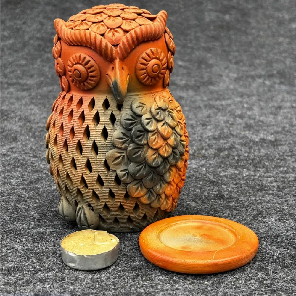 Shop Terracotta Pottery Art - Owl T Light Holder