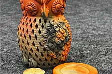 Terracotta Tales | Pottery Art ~ Owl T Light Holder