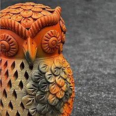 Terracotta Tales | Pottery Art ~ Owl T Light Holder