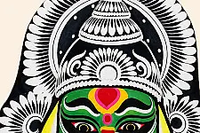 Mukhauta . मुखौटा : Handmade Chau Mask - Kathakali Face Mask Wall Hanging