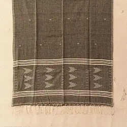 Aamaya . आमाया | Handloom Soft Cotton Jamdani Stole - Grey