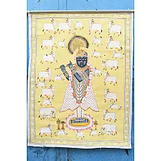 Pichwai Painting - Shrinathji & Cows