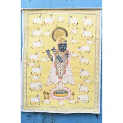 Pichwai Painting - Shrinathji & Cows