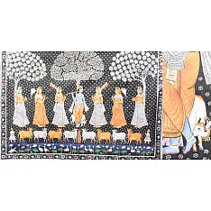 Pichwai Painting - Krishna with Sakhi