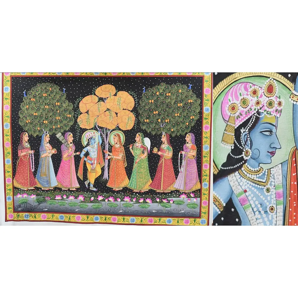 Krishna WIth Gopi rajasthani Art