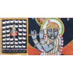 Pichwai Painting - Shrinathji & White cows