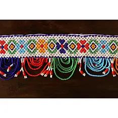 Shubh-Laabh . शुभ लाभ | Handmade Bead Door Toran - Flower Motif