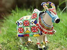 शुभ लाभ ⁂ Wooden | Glass Bead ⁂ Cow ( Single piece ) ⁂ 11B