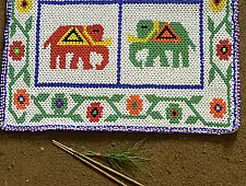 Shubh-Laabh . शुभ लाभ ⁂ Glass Bead Wall Hanging / Hathi Motif Chakda