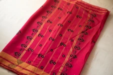 Ramaa . रमा | Hand Embroidered Chanderi Silk Saree - Pink