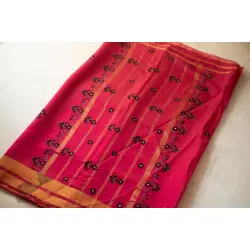 Ramaa . रमा | Hand Embroidered Chanderi Silk Saree - Pink