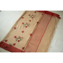 Ramaa . रमा | Hand Embroidered Silk Saree - Flower Embroidered Motif