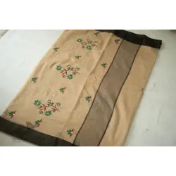 Ramaa . रमा | Hand Embroidered Silk Saree with Black Border