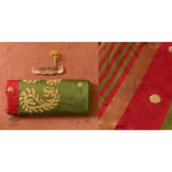 Ramaa . रमा | Hand Applique - Silk Green Saree