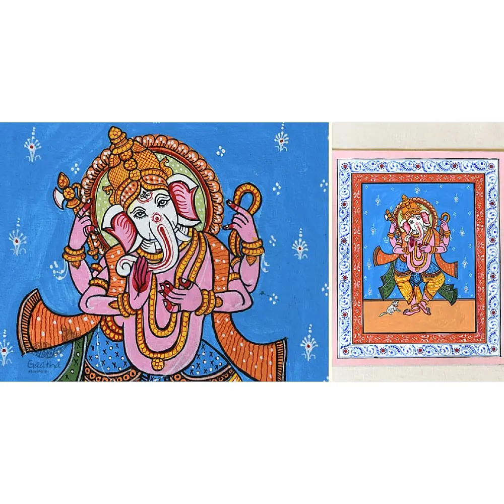 shop patachitra painting - Dancing Ganesha