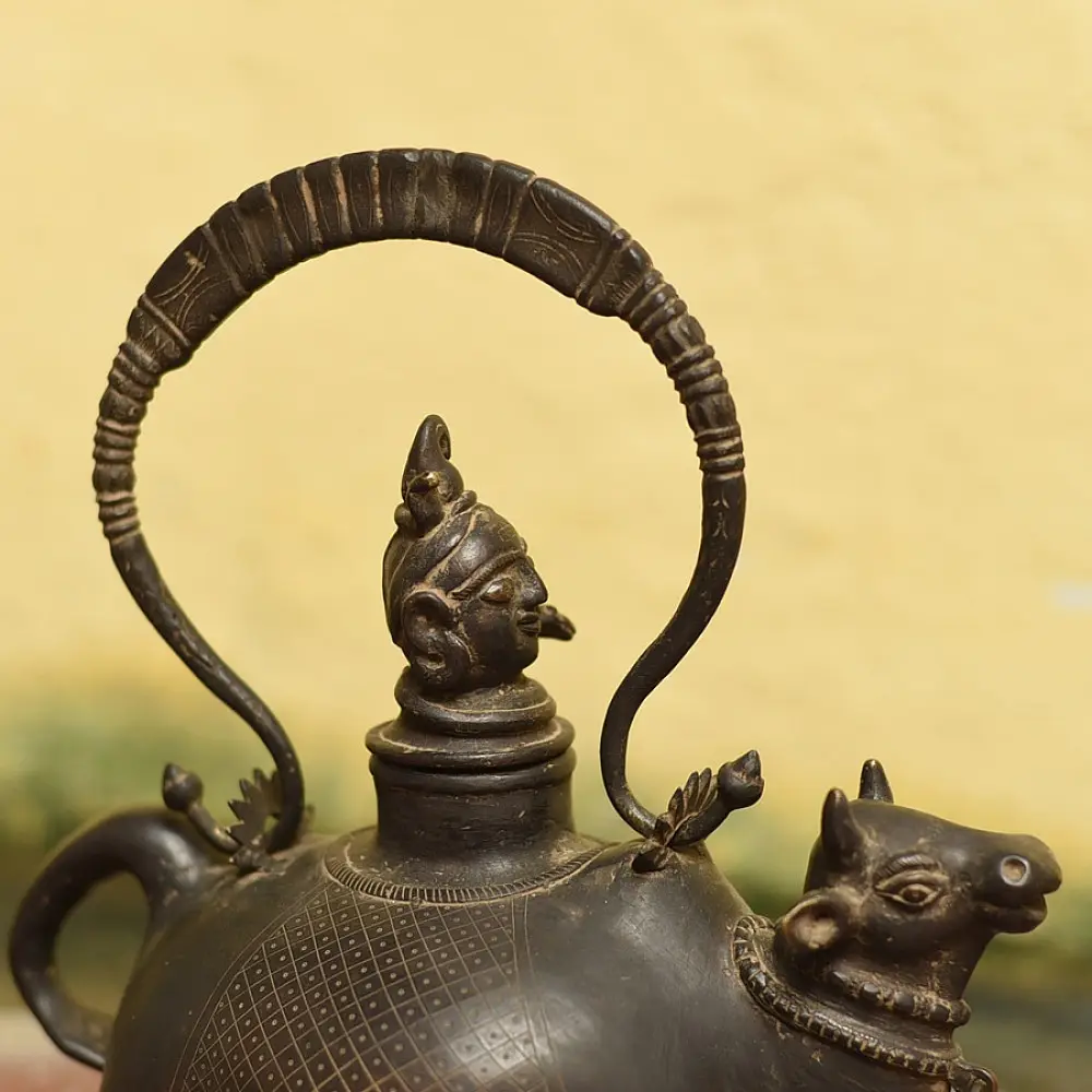 Shop Antique from Khajuraho Brass Siva & Nandi Kamandal