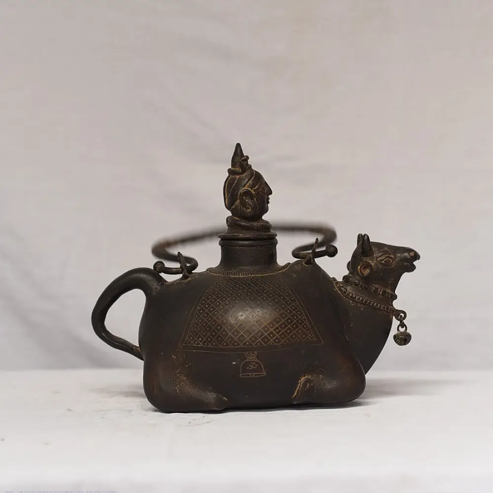 Shop Antique from Khajuraho Brass Siva & Nandi Kamandal