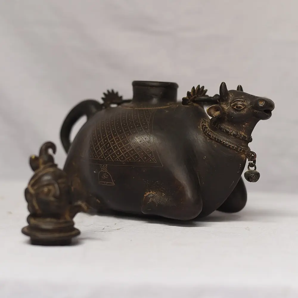 Shop Antique from Khajuraho Brass Siva & Nandi Kamandal