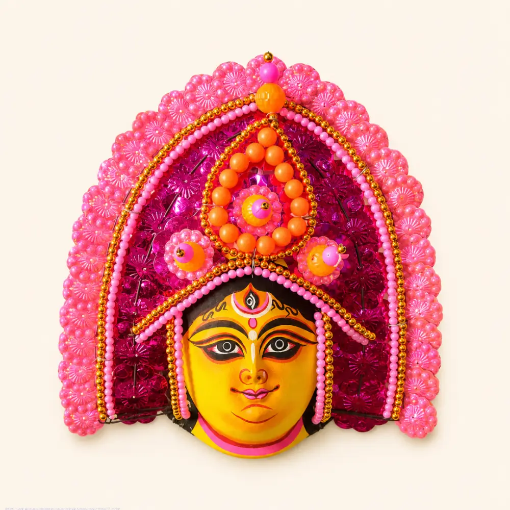 shop Handmade Wall Hanging ~ Paper Mache Chhau Mask - Parvati