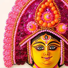 Mukhauta . मुखौटा : Handmade Wall Hanging ~ Paper Mache Chhau Mask - Parvati