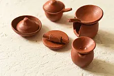 Maati Ka Kaam | Terracotta - Miniature Kitchen Set ( Set of 10 Pieces )