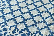 A finite infinity ❧ Indigo Dabu Block Printed Dhurrie ( 5 X 3 Feet)