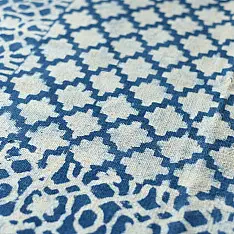 A finite infinity ❧ Indigo Dabu Block Printed Dhurrie ( 5 X 3 Feet)