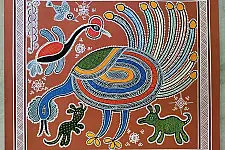 Mandana Art - Painting ~ Peacock ( 11 x 14 inch)