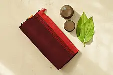 Sadaa . सदा | Begampuri Handloom Cotton Saree - Dark Maroon
