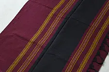 Sadaa . सदा | Begampuri Handloom Cotton Saree - Dark Maroon
