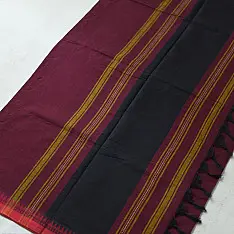 Sadaa . सदा | Begampuri Handloom Cotton Saree - Dark Maroon