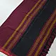 handloom begampuri pure cotton saree in deep wine maroon with mustard yellow pinstripes, black woven temple borders, and tassel fringe
