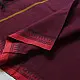 handloom begampuri pure cotton saree in deep wine maroon with mustard yellow pinstripes, black woven temple borders, and tassel fringe