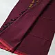 handloom begampuri pure cotton saree in deep wine maroon with mustard yellow pinstripes, black woven temple borders, and tassel fringe