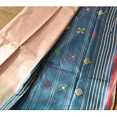 Kamakshi | Pure Tussar Silk Saree With Contrast Blouse Piece 