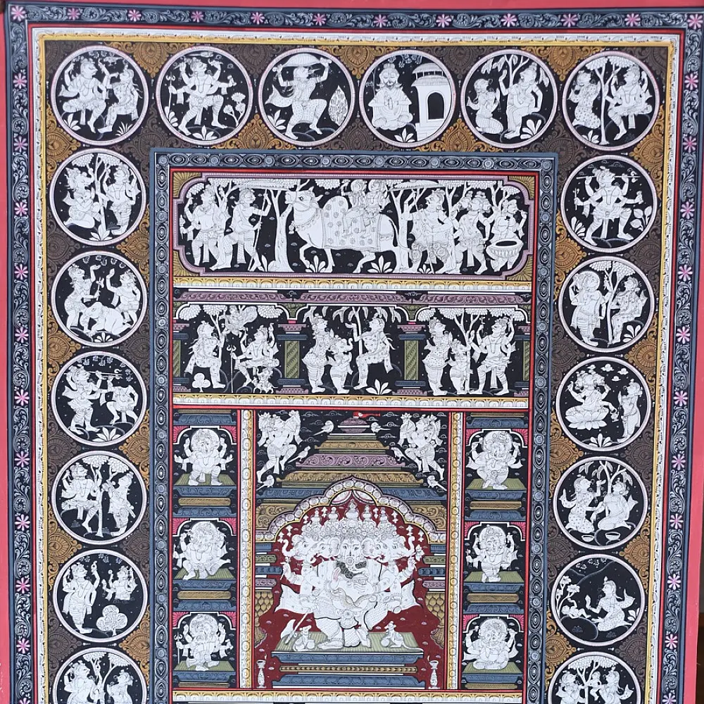 shop Pattachitra Traditional Painting With Natural Color ~ Ganesha Story