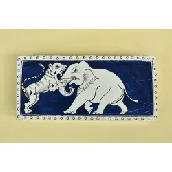 Wooden box ☀  Elephant ( Indigo )