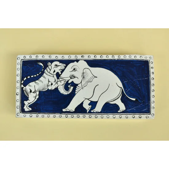 Wooden box ☀  Elephant ( Indigo )