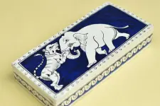 Wooden box ☀  Elephant ( Indigo )