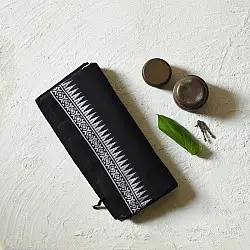 Sadaa . सदा ✡ Begampuri Pure Cotton Black Saree With Woven Border
