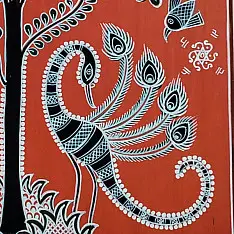 Mandana Art - Painting  | Tree & Peacock