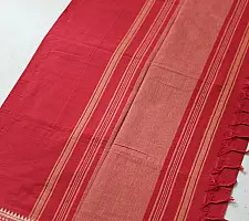 Sadaa . सदा | Begampuri Handloom Temple Border- Pure Cotton Red Saree