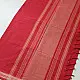 handloom begampuri pure cotton saree in crimson red with mustard yellow and white woven temple borders and tassel fringe
