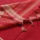 handloom begampuri pure cotton saree in crimson red with mustard yellow and white woven temple borders and tassel fringe