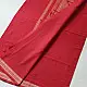 handloom begampuri pure cotton saree in crimson red with mustard yellow and white woven temple borders and tassel fringe