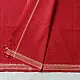 handloom begampuri pure cotton saree in crimson red with mustard yellow and white woven temple borders and tassel fringe