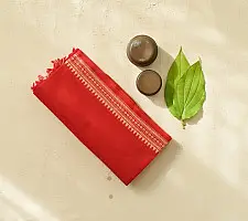 Sadaa . सदा | Begampuri Handloom Temple Border- Pure Cotton Red Saree