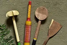 Rasoi ✯ Kutch lacquer ladles { Set of Four } ✯ 4